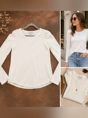 BRENDA BEDDOME- off white Longsleeve luxury tee shirt NWT